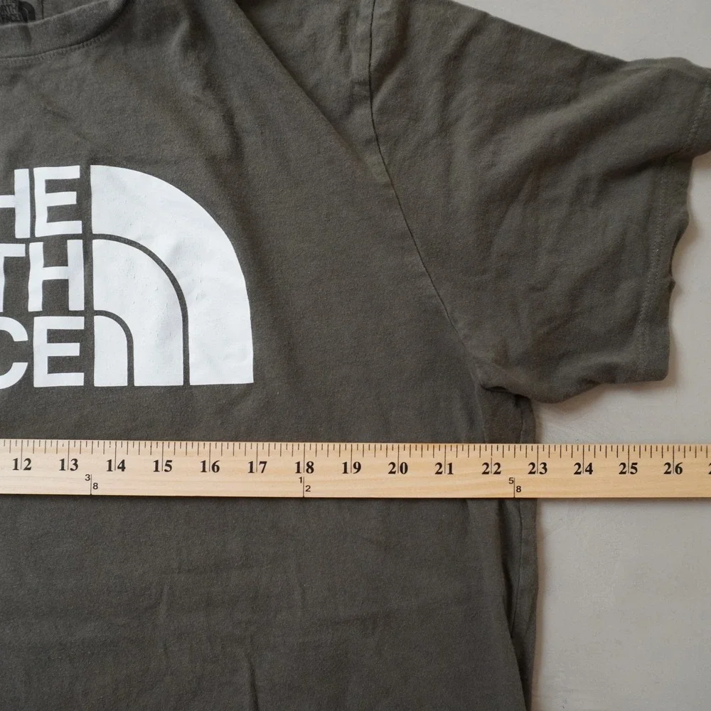 The North Face Mens XL Circular Design Graphic Logo T-Shirt Olive Green